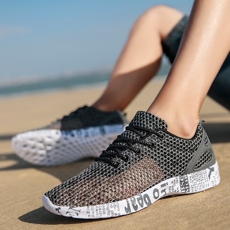 Outdoor Mesh Shoes Men'S And Women'S Breathable Wading Mesh Shoes Soft Sole Sneaker Summer Tracing Hole Shoes Large Size Shoes - Image 2